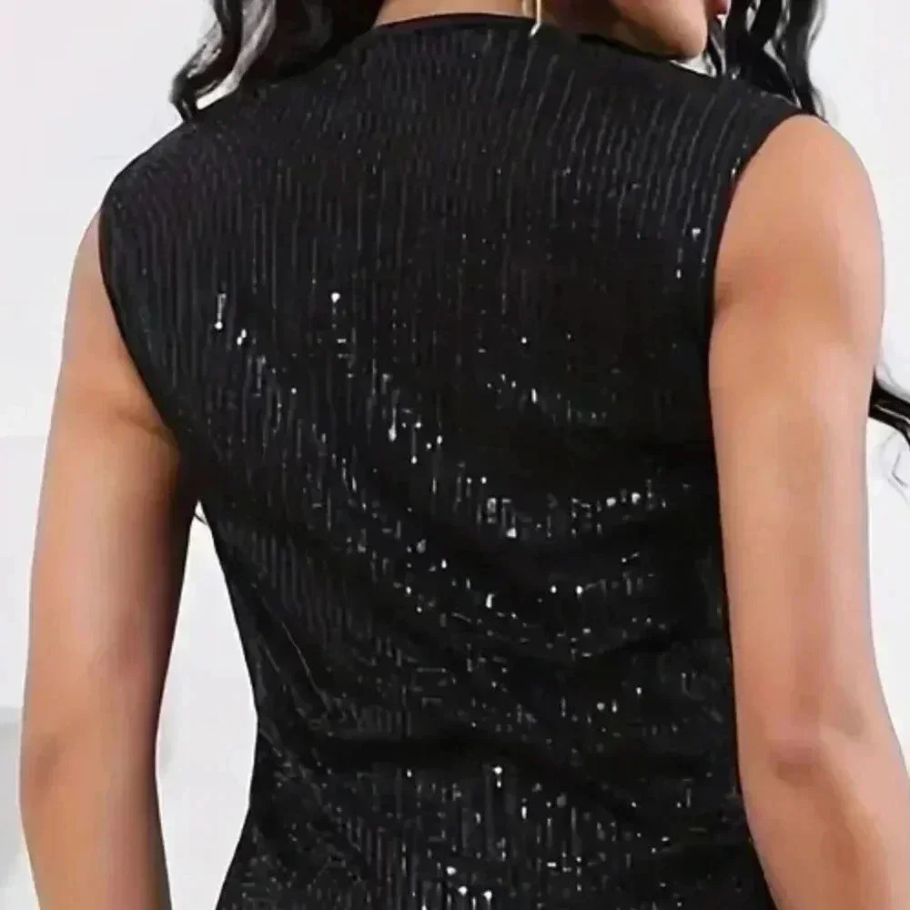 Sexy Sequin Black Top - Picture 2 of 3